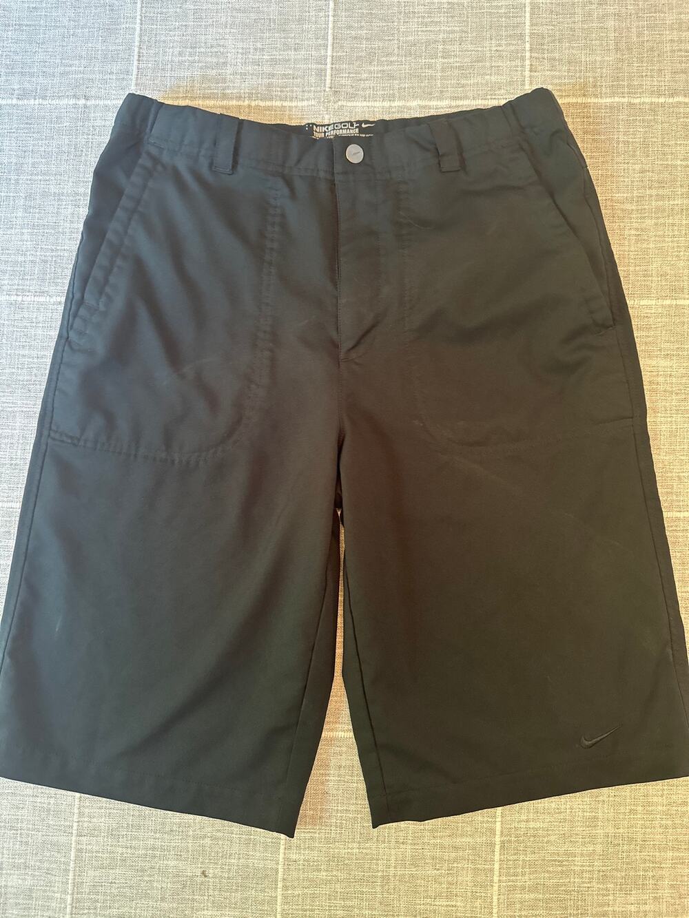 Nike Golf Dri Fit Shorts Boys XL Waist 29 Black Performance Flat Front Athletic
